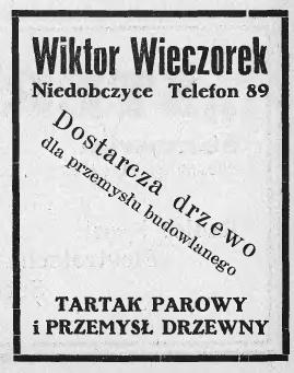 reklama Niedobczyce 1929.JPG