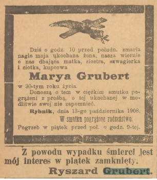 Ogłoszenie z 1908 r. z Górnoślązaka