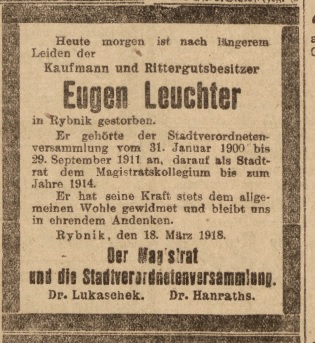 Eugen Leuchter radny pozegnanie 1918 Schl.Zeitung.jpg
