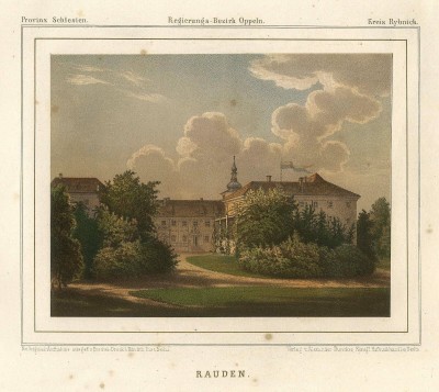 Rauden Krs. Rybnik Original Farblithografie Duncker 1857.jpg
