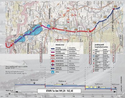 mapka odcinka Raciborskiego kanalu Odra/Dunaj