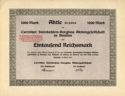 Czernitzer Steinkohlen Bergbau 1000 Marek.jpg